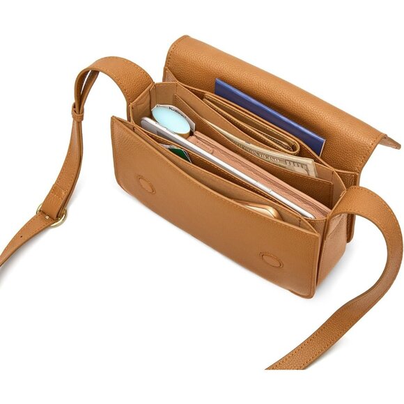 Leather Crossbody Bags for Women Trendy, Designer Ladies Shoulder Purses Brown - Picture 4 of 7